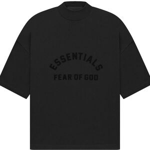 Essentials Fear Of God Mens small Jet Black Core Tee T-Shirt NEW